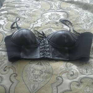 Leather bralette